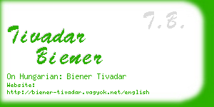 tivadar biener business card